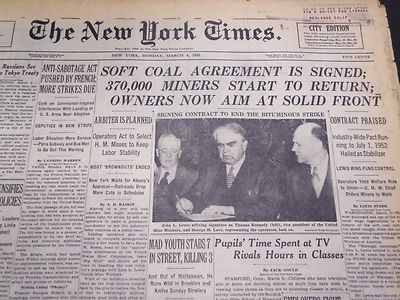 1950 MARCH 6 NEW YORK TIMES - SOFT COAL AGREEMENT SIGNED - NT 4291
