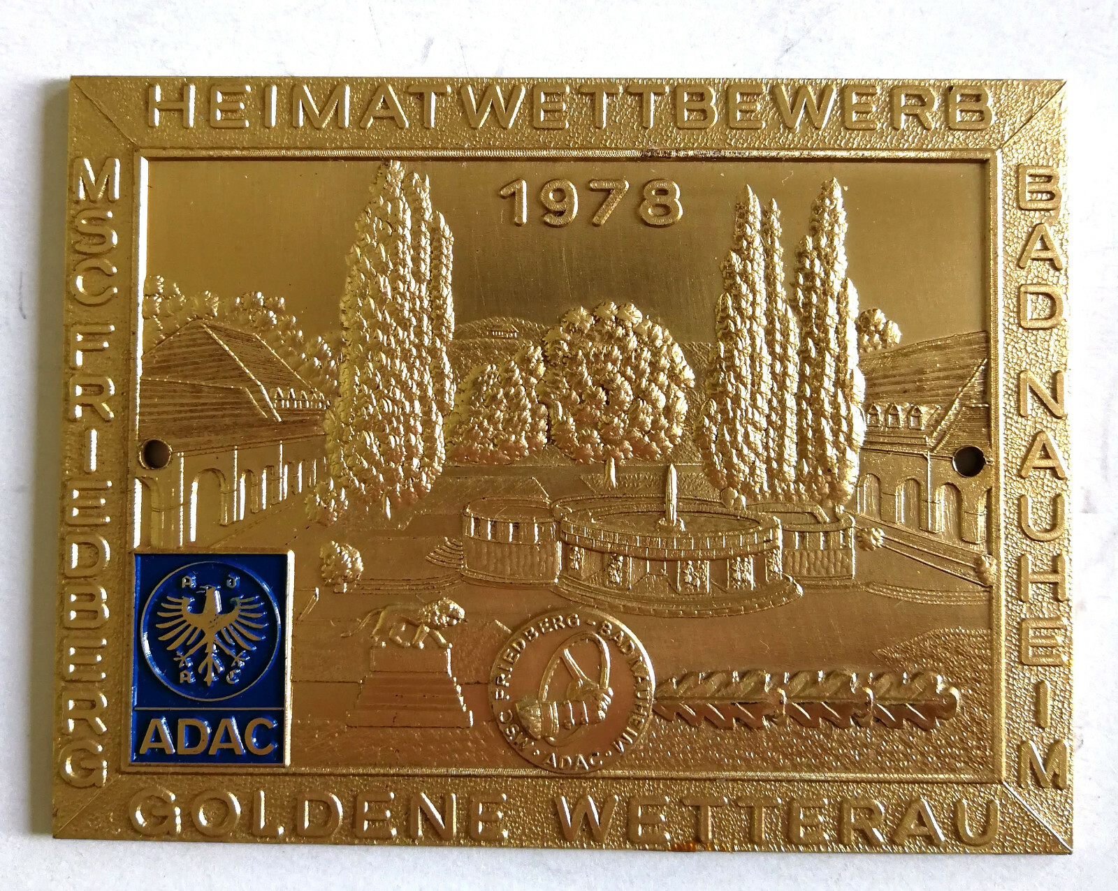 Tablica Heimatwettbewerb 1978 Goldene Wetterau ADAC MSC Friedberg Bad Nauheim Wysoka jakość, bardzo popularna
