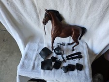 VTG 1960'S MARX Johnny West Collection Thunderbolt Black/BROWN Horse Accessories