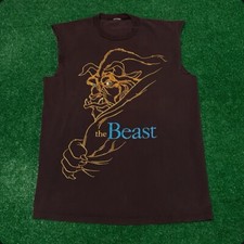Vintage 90s Disney Beauty And The Beast Big Beast Cartoon VTG Sleeveless Shirt L