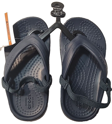 Crocs Sandals Unisex Child Size C7 Navy Classic Flip FREE SHIPPING