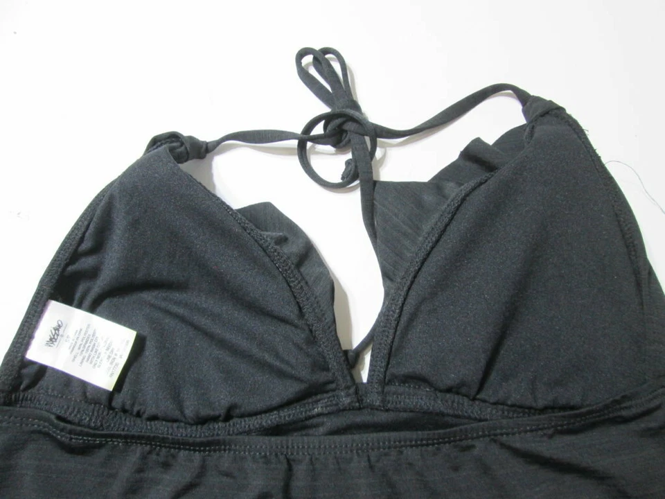Mossimo Mujer Talla S Tankini Negro Forrado Tazas Halter Volantes Ropa de Playa Traje de Baño Foto 4 de 4