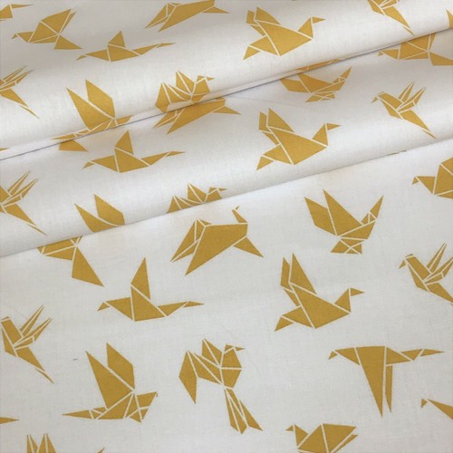 GREY OCHRE YELLOW 100% COTTON FABRIC SOLD BY BIG FAT QUARTER 50x80cm UK SELLER - Picture 3 of 17