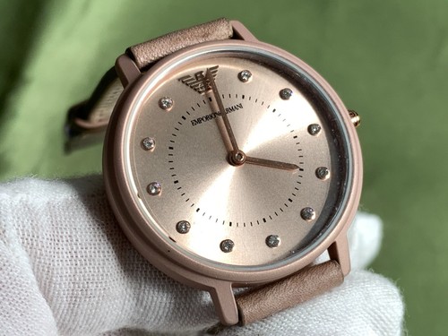 Emporio Armani AR11010 Brown Dial Brown Leather Strap 3 Atm Women's Quartz Watch - Picture 18 of 18