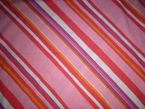Vtg YSL Yves St Laurent Fieldcrest Full Flat Sheet Infinity Stripe Pink 50/50Per - Picture 11 of 12