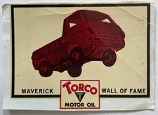 VTG Torco Motor Oil Wall Of Fame Water Transfer Decal Maverick Little Red Wagon