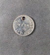 Woolley Colliery No 3226 Miners Pit Check Token Tally Mining Memorabilia