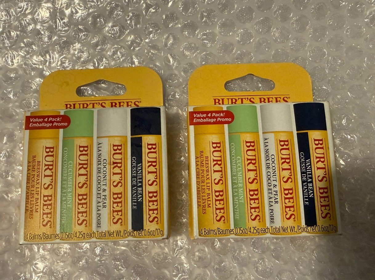 X2 Boxes of: Burts Bees Lip Balms. Vanilla, coconut, cucumber and Beeswax.