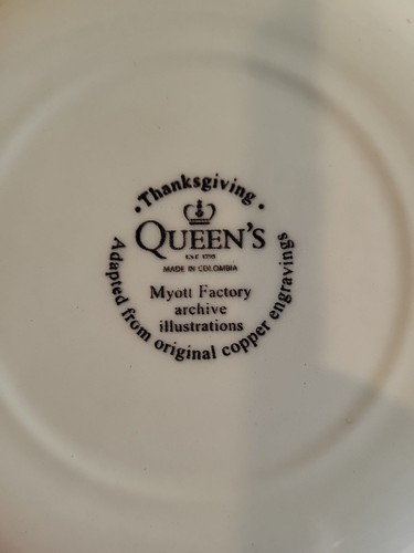 Queen’s Plates Turkey Myott Factory Thanksgiving 8” Salad Set of 4. Red - Bild 6 von 6