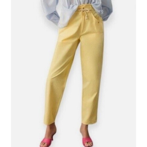 Anthropologie Antik Batik KimTrouser Size 42/LargeButtercream Yellow - NEW