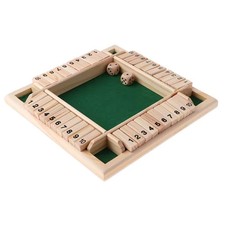 Deluxe Four Sided 10 Numbers Shut The Box Board Game Set Dice Party Club Drinkin