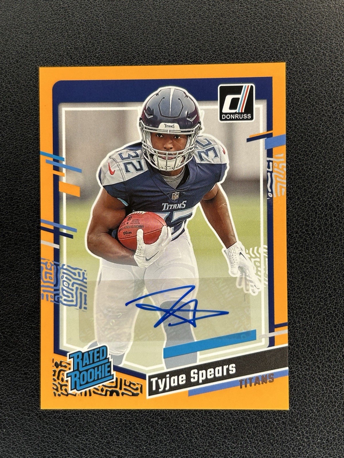 2023 Panini Donruss - Rated Rookie Tyjae Spears #396 Orange Autographs (AU, RC)