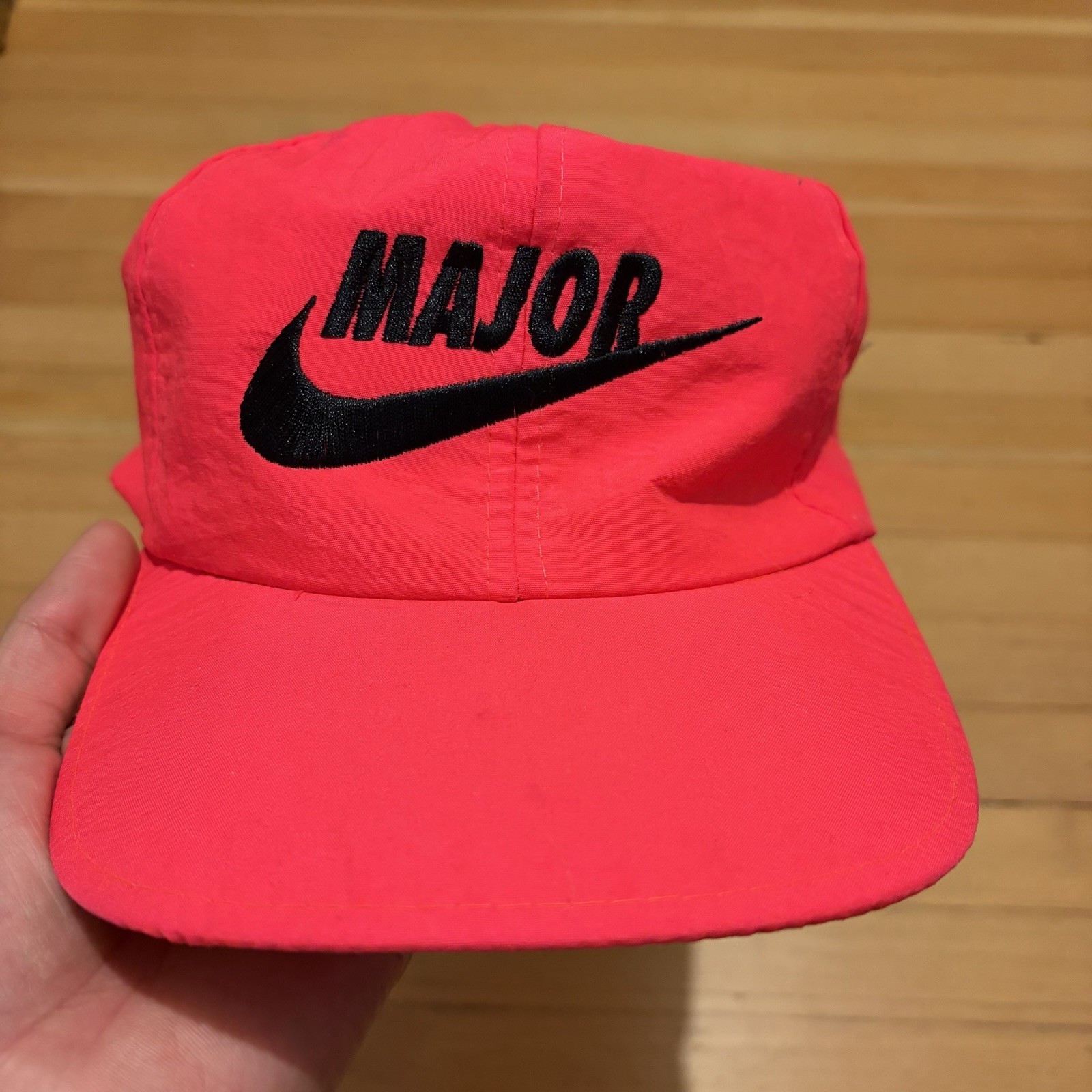 Rare Vintage 80s Nike Swoosh Snapback Hat nylon neon … - Gem