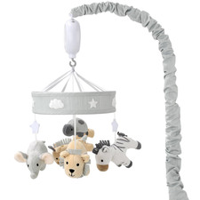 Crib Mobile for Boys or Girls - Grey Musical Baby Crib Mobile with 12 Lullabies,