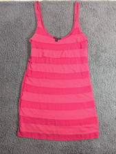 Express Dress Womens S Pink Ruffle Tiered Tank Sleeveless Mini Casual