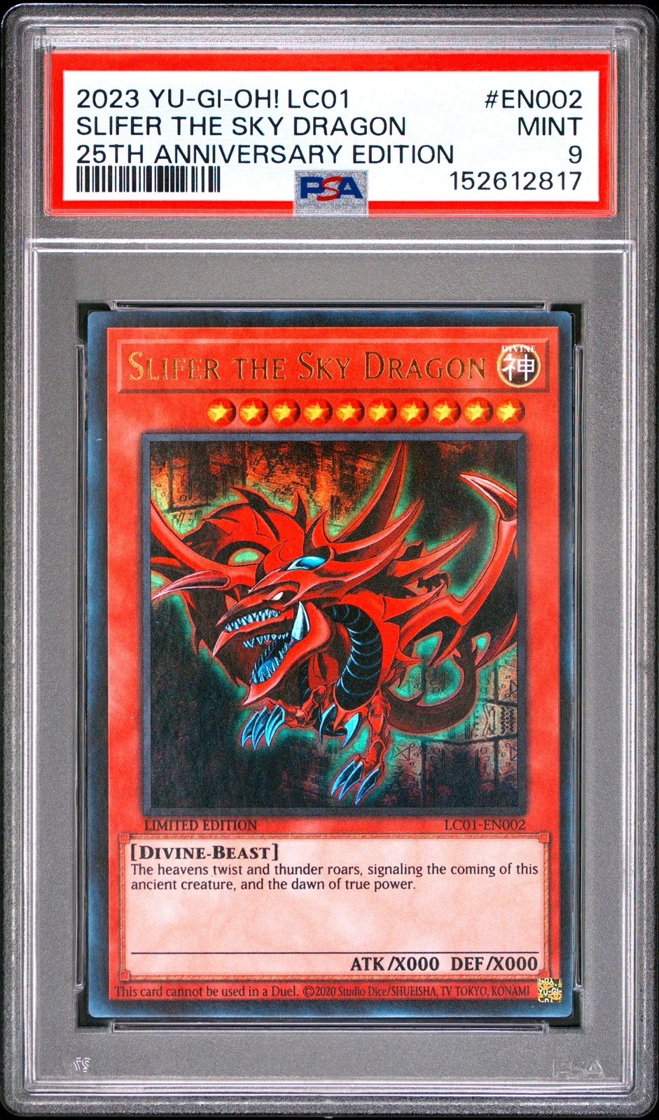 2023 #EN002 SLIFER THE SKY DRAGON PSA 9