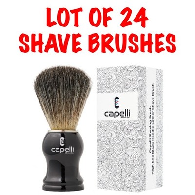 Capelli Shaving Brush - High End Black Handle Lather Shave Brush - LOT OF 24