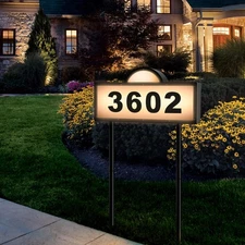 Solar Address Signs - Waterproof LED House Numbers Solar Powered 2 Colors