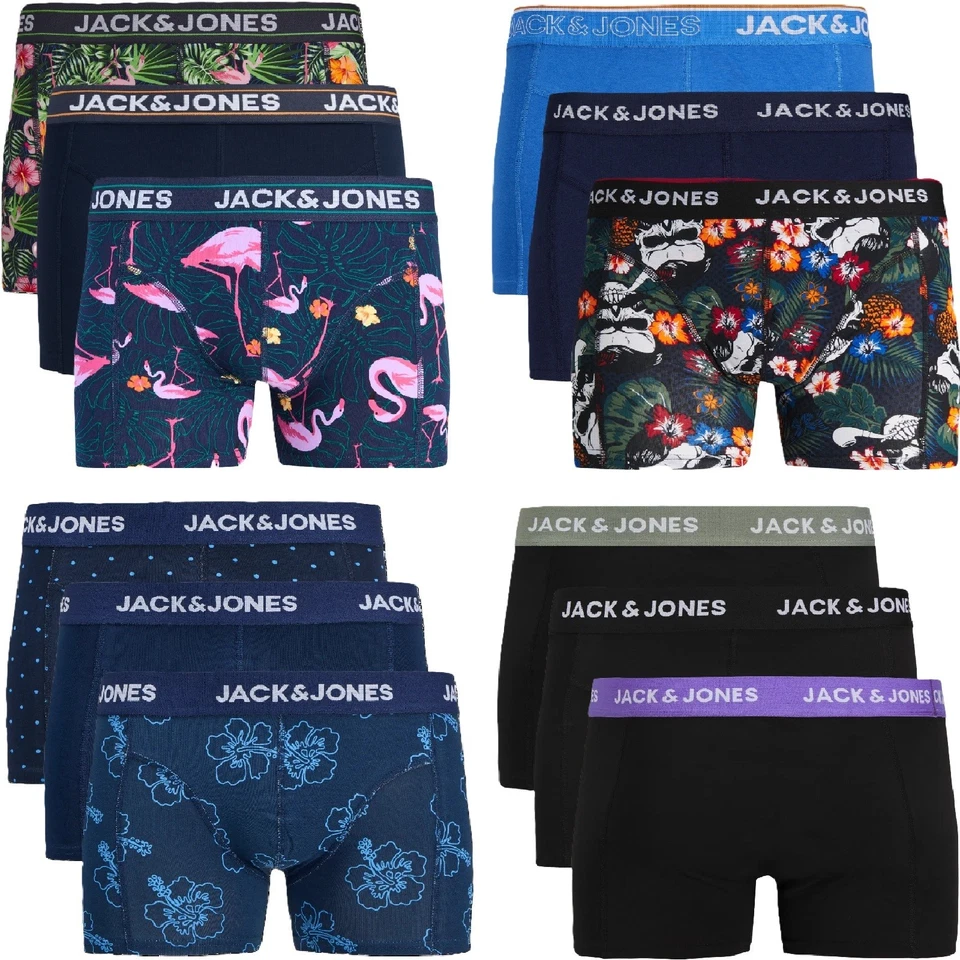 Jack Jones Boxershorts 3er Pack Herren Marken Short Unterhose Männer Wow Neu - Bild 1 von 1
