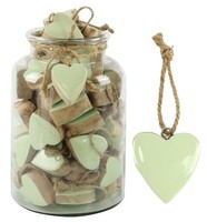 Furnaro 61-Tlg. HerzhäNger-Set Mint HerzanhäNger DekoanhäNger AnhäNger Mangoholz