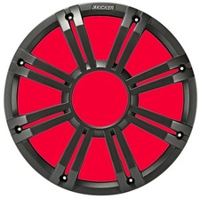 Kicker 45KMG10C Marine Boat 10" Subwoofer Charcoal Multi Color Light Sub Grill