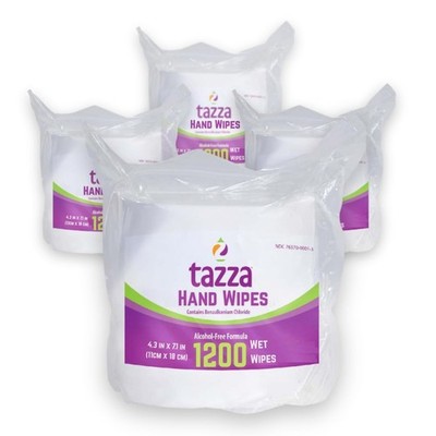 Tazza Bulk Wet Wipes   4 x 1200 count (Total 4,800 Count) Durable, Pre-Sat