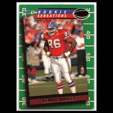 Kenny Walker #11 1992 Fleer Rookie Sensations Denver Broncos Football Card NFL. rookie card picture