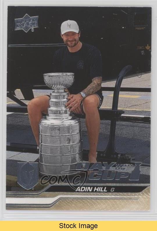 Adin Hill #DC23 Hockey Cards 2023 Upper Deck Day with the Cup trading card — raw and PSA graded price guide