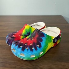 CROCS Colorful Tie-Dye Clogs Women s 6, Kids 4