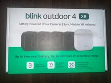 Blink Outdoor 4 XR Wireless Security 4 Cameras with Sync Module XR Range 400FT