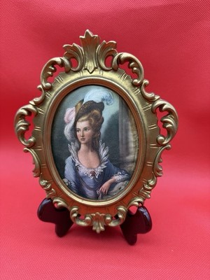 Reuge 音楽ボックス 3人の女性の絵 Vintage Reuge Music Box by Princess Art Germany Silk Print Musical