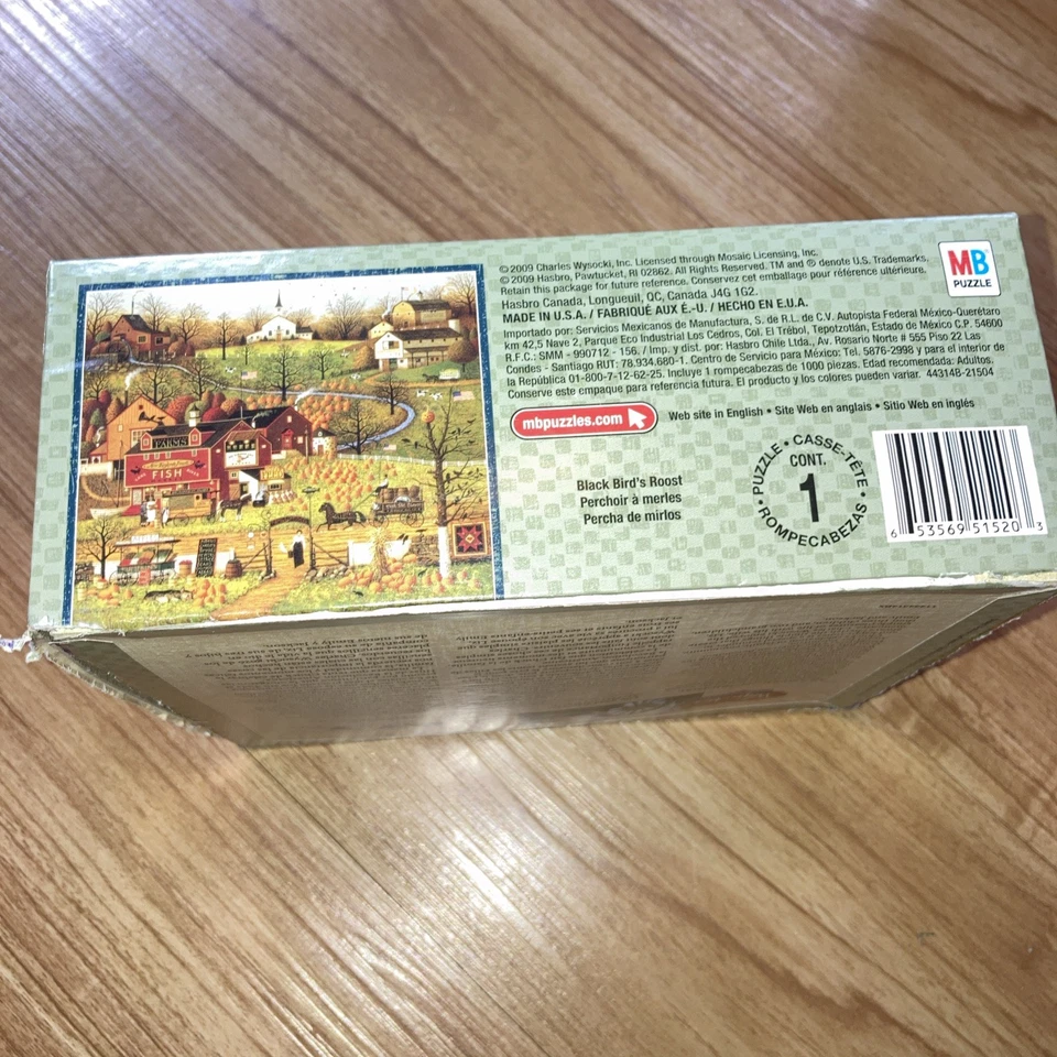 Rompecabezas Charles Wysocki Black Birds Roost Americana 1000 piezas completo Hasbro Foto 2 de 4
