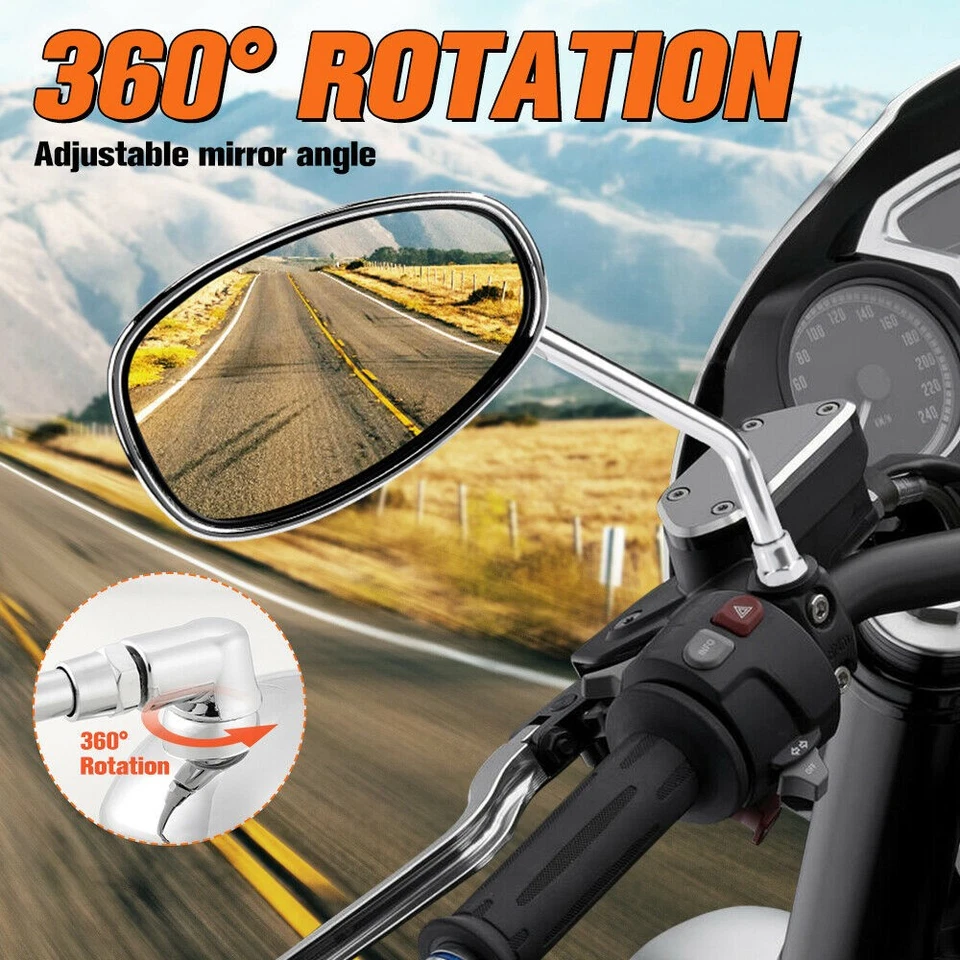 Espejos retrovisores de motocicleta 2 piezas para Kawasaki KZ1000A KZ1000C KZ1000D Foto 4 de 4