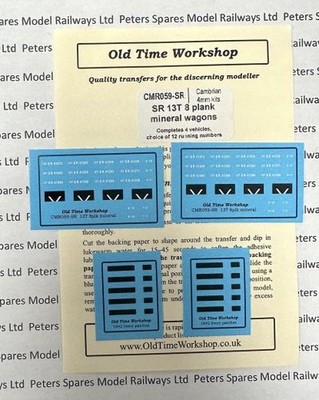 Old Time Workshop CMR059-SR Decals für Cambrian SR 13T 8 Plank Mineral Wagons