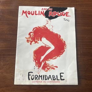 Vtg. Program Bal Du Moulin Rouge Paris 1989 With Color Photos Water Damaged