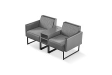 Sofa Grau 2-Sitzer Regalen Arbeitszimmer Flur Diele Foyer B&uuml;roeinrichtung