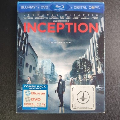 Inception (Blu-ray/DVD, 2010, 3-Disc Set) with Lenticular Slipcover, No Digital