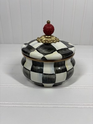 MacKenzie-Childs Courtly Check Squashed Pot Canister, New