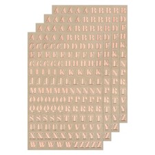 Letter Resin Stickers 4 Sheets Alphabet Sticker Glitter Uppercase Rose Red 3mm