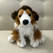 Webkinz Collie Plush Stuffed Dog Brown/White Paw Emblem Retired No Code HM149