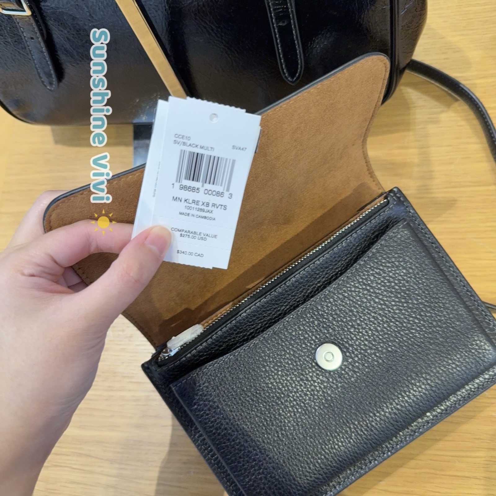 NWT Bundle Coach Mini Klare Crossbody Bag Rivets CCE10 & CCL78 Snap Wallet Box image 8