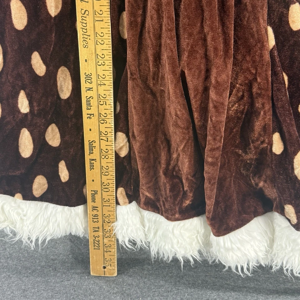 Vestido de Reno Disfraz Mujer Pequeño/Mediano Marrón Terciopelo Astas Navidad/Hallowe Foto 2 de 4