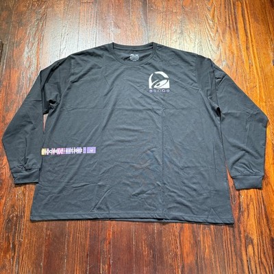 Taco Bell Shirt Mens 3XL Black Graphic Sleeve Uniform Long Sleeve