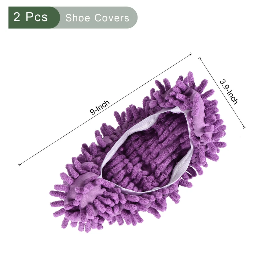 2 Pcs Washable Cleaning Shoes Covers, Home Multifunction Chenille Duster(Purple) Foto 2 de 4