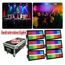 6Pack 1000W 960LED Wall Wash Light Strobe RGBW DMX Stage DJ Light with Road Case