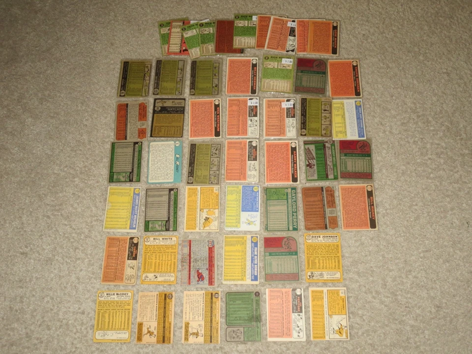 LOTE de 50 cartões Topps vintage beisebol Willie McCovey Brock HOF 1960s 1970s - Imagem 2 de 2