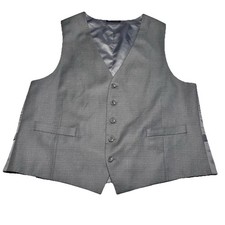 Kenneth Cole Reaction Waist Coat Vest Mens Large XL Charcoal