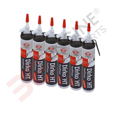 Elring Dirko HT Black Silicone Gasket Sealant - 200ml Tubes x 6