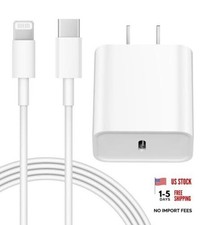 iPhone 14 13 12 Charger Fast Charging 20W PD USB C Wall Charger with 6FT White