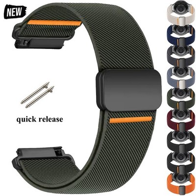 Für Samsung Galaxy Watch 7 FE 6 5 Pro 4 3 Classic 20 22mm Nylon Magnet Armband